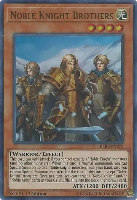 Noble Knight Brothers BLRR-EN072 Yu-Gi-Oh card from Battles of Legend: Relentless Revenge