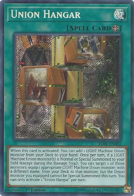 Union Hangar BLRR-EN092 Yu-Gi-Oh card from Battles of Legend: Relentless Revenge