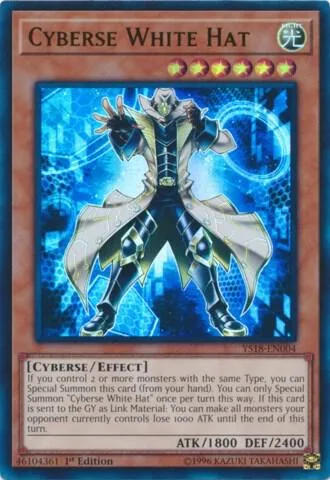 Cyberse White Hat YS18-EN004 Yu-Gi-Oh card from Starter Deck: Codebreaker