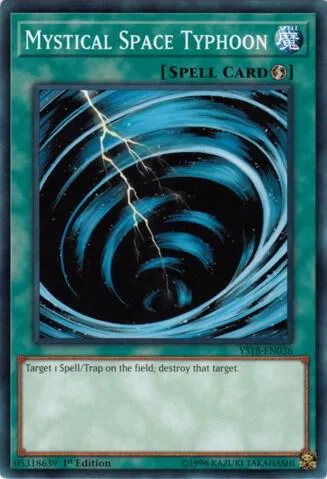 Mystical Space Typhoon YS18-EN026 Yu-Gi-Oh card from Starter Deck: Codebreaker