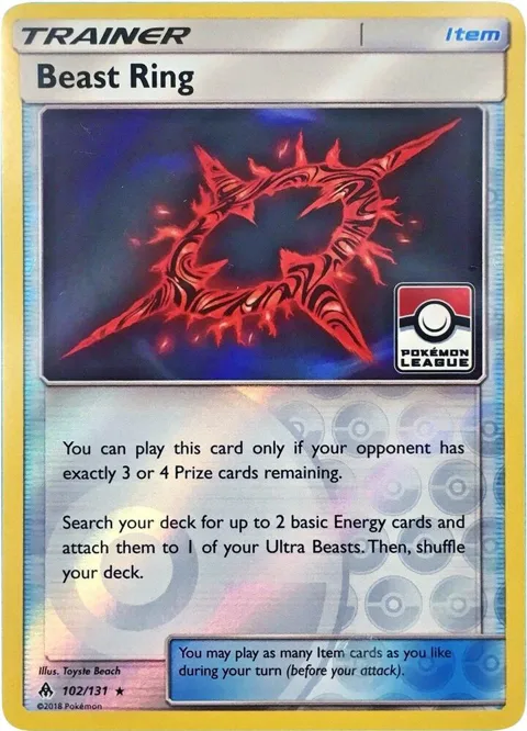 Beast Ring - 102/131 Pokemon League #102/131 Reverse Holofoil Pokémon card from League & Championship Cards