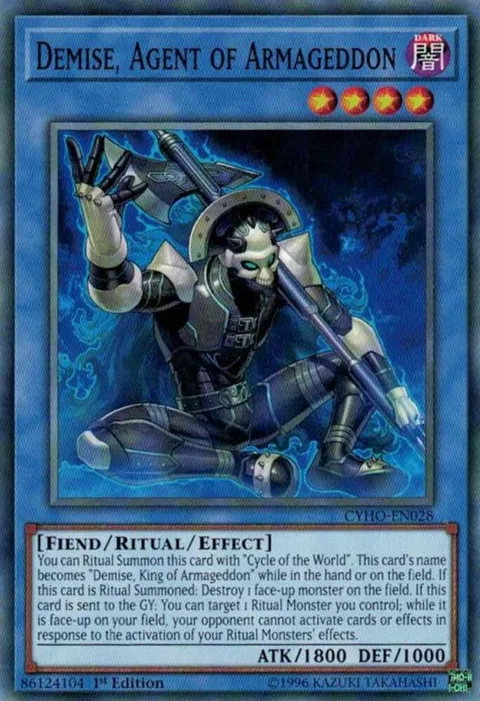 Demise, Agent of Armageddon CYHO-EN028 Unlimited Yu-Gi-Oh card from Cybernetic Horizon