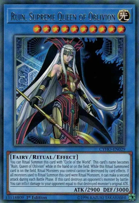 Ruin, Supreme Queen of Oblivion CYHO-EN029 Unlimited Yu-Gi-Oh card from Cybernetic Horizon