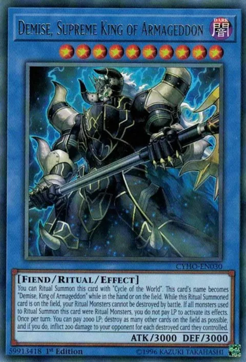 Demise, Supreme King of Armageddon CYHO-EN030 Unlimited Yu-Gi-Oh card from Cybernetic Horizon