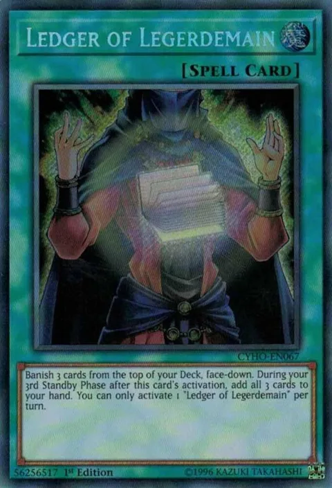 Ledger of Legerdemain CYHO-EN067 1st Edition Yu-Gi-Oh card from Cybernetic Horizon
