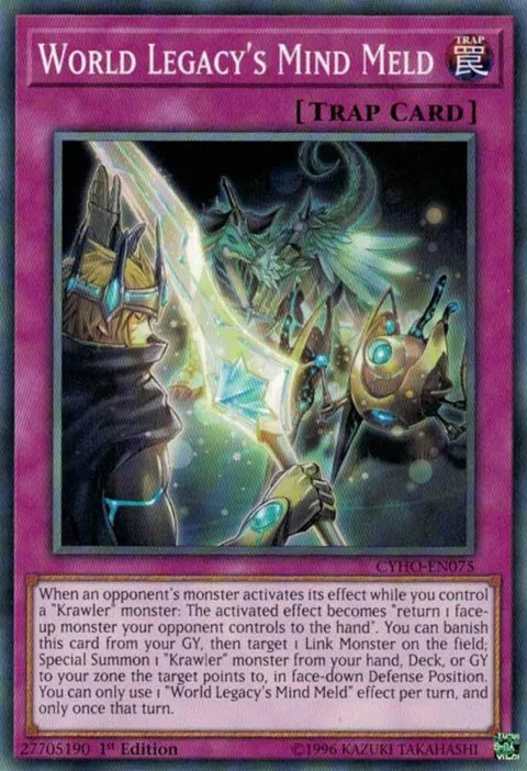 World Legacy's Mind Meld CYHO-EN075 Unlimited Yu-Gi-Oh card from Cybernetic Horizon