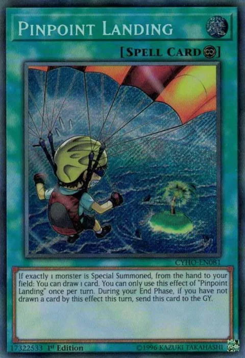 Pinpoint Landing CYHO-EN081 1st Edition Yu-Gi-Oh card from Cybernetic Horizon