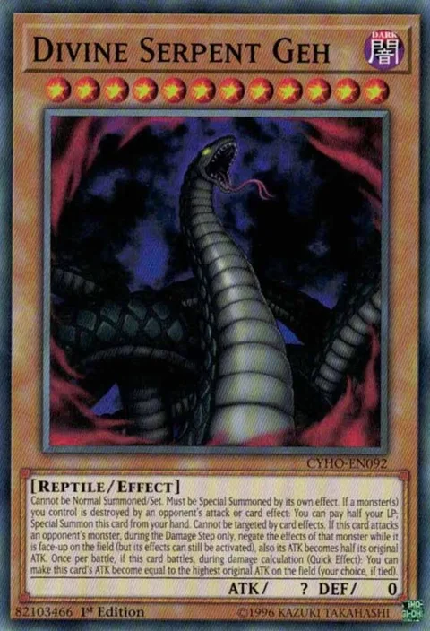 Divine Serpent Geh CYHO-EN092 1st Edition Yu-Gi-Oh card from Cybernetic Horizon