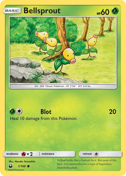 Bellsprout #1/168 Pokémon card from SM - Celestial Storm
