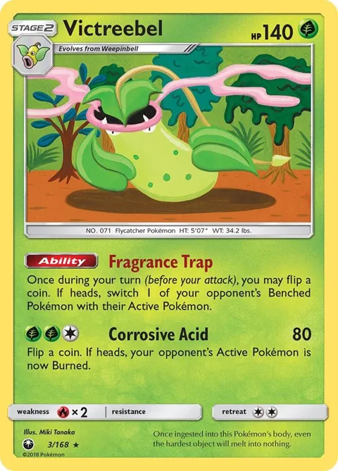 Victreebel #3/168 Reverse Holofoil Pokémon card from SM - Celestial Storm