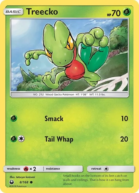 Treecko 8 #8/168 Pokémon card from SM - Celestial Storm