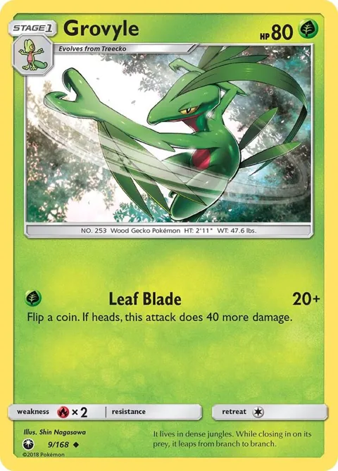 Grovyle #9/168 Pokémon card from SM - Celestial Storm