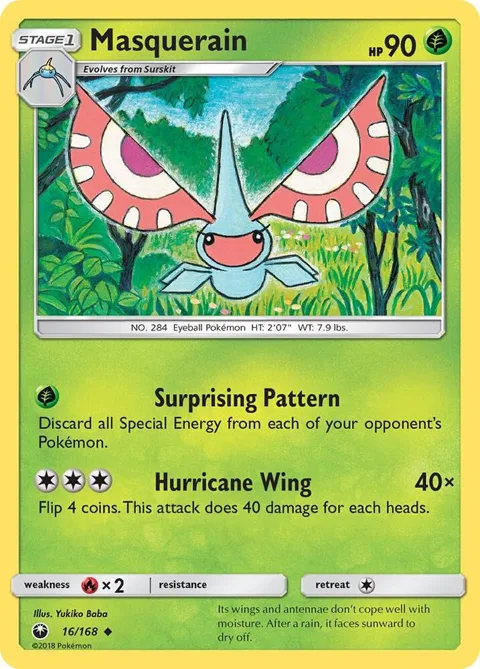 Masquerain #16/168 Pokémon card from SM - Celestial Storm