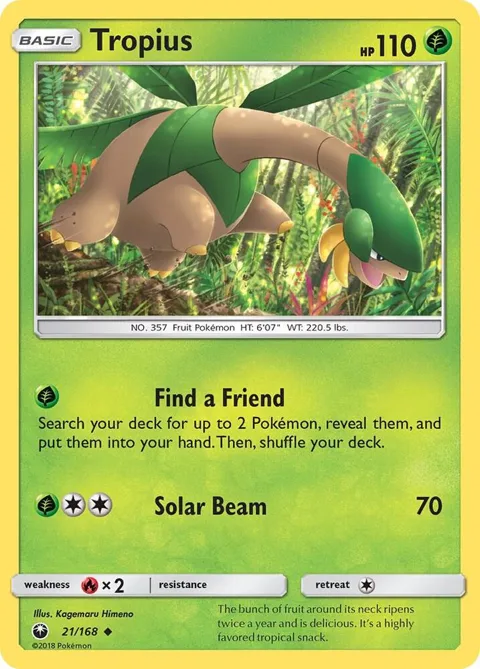Tropius #21/168 Reverse Holofoil Pokémon card from SM - Celestial Storm
