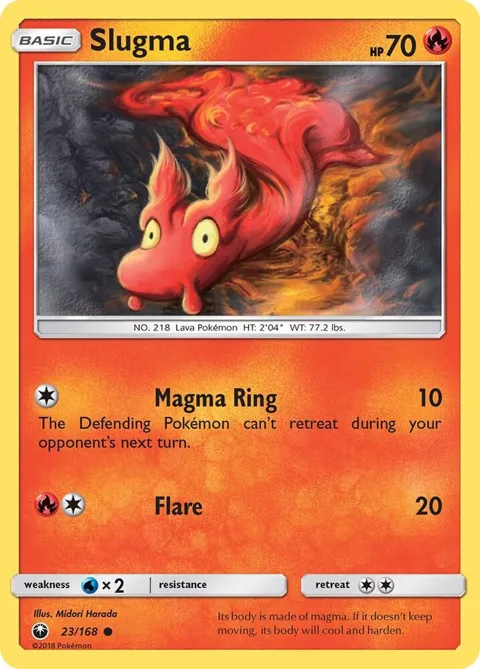 Slugma #23/168 Reverse Holofoil Pokémon card from SM - Celestial Storm