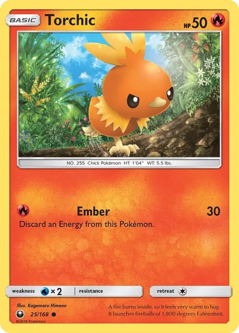 Torchic 25 #25/168 Pokémon card from SM - Celestial Storm