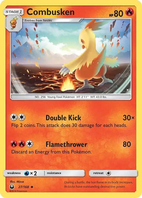 Combusken #27/168 Pokémon card from SM - Celestial Storm