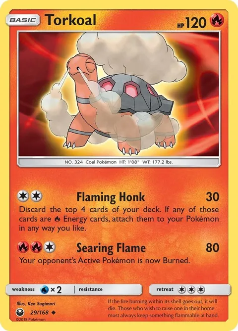 Torkoal #29/168 Reverse Holofoil Pokémon card from SM - Celestial Storm
