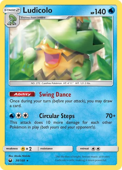 Ludicolo #38/168 Reverse Holofoil Pokémon card from SM - Celestial Storm