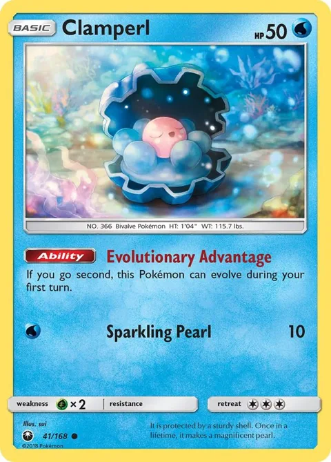 Clamperl #41/168 Pokémon card from SM - Celestial Storm