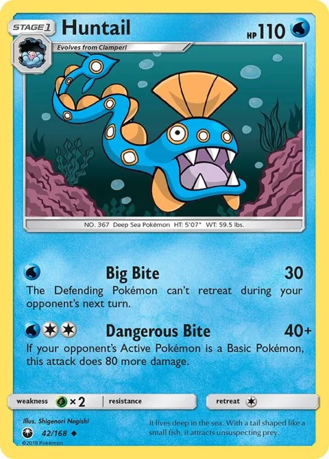 Huntail #42/168 Pokémon card from SM - Celestial Storm