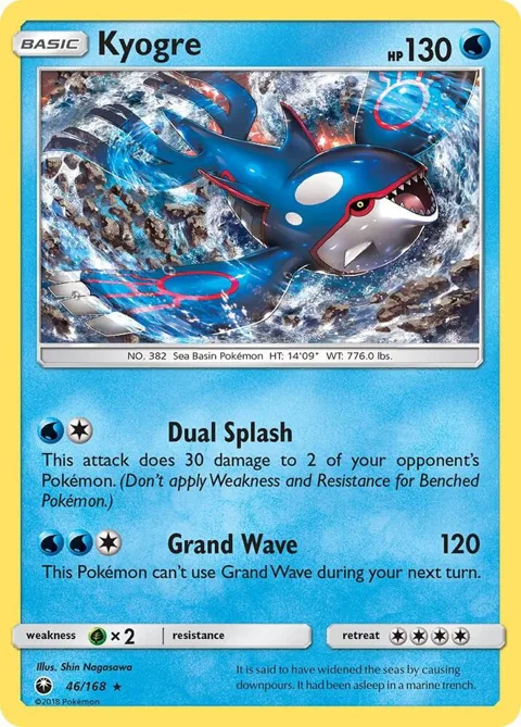 Kyogre #46/168 Holofoil Pokémon card from SM - Celestial Storm