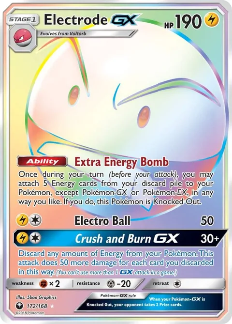 Electrode GX Secret Rare #172/168 Holofoil Pokémon card from SM - Celestial Storm