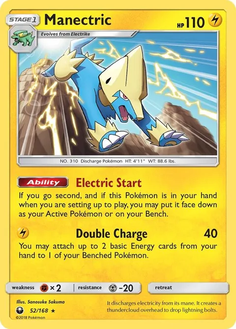 Manectric #52/168 Pokémon card from SM - Celestial Storm