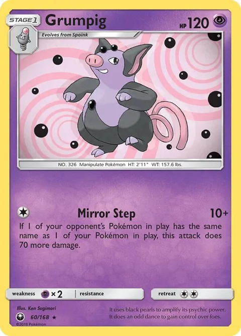 Grumpig #60/168 Pokémon card from SM - Celestial Storm