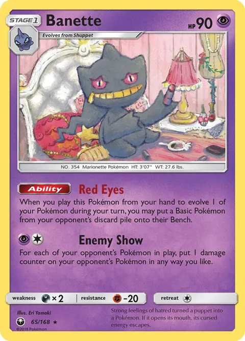 Banette #65/168 Pokémon card from SM - Celestial Storm