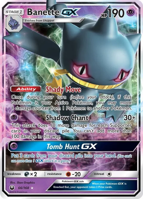 Banette GX #66/168 Holofoil Pokémon card from SM - Celestial Storm