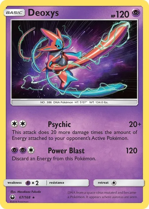 Deoxys 67 #67/168 Reverse Holofoil Pokémon card from SM - Celestial Storm