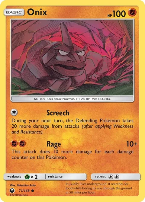 Onix #71/168 Pokémon card from SM - Celestial Storm