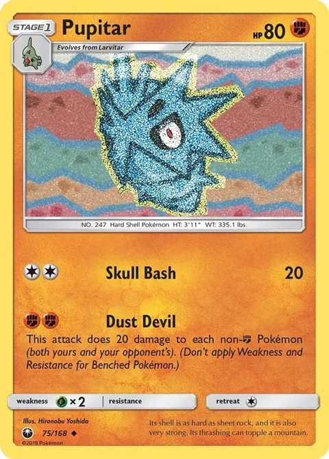 Pupitar #75/168 Reverse Holofoil Pokémon card from SM - Celestial Storm