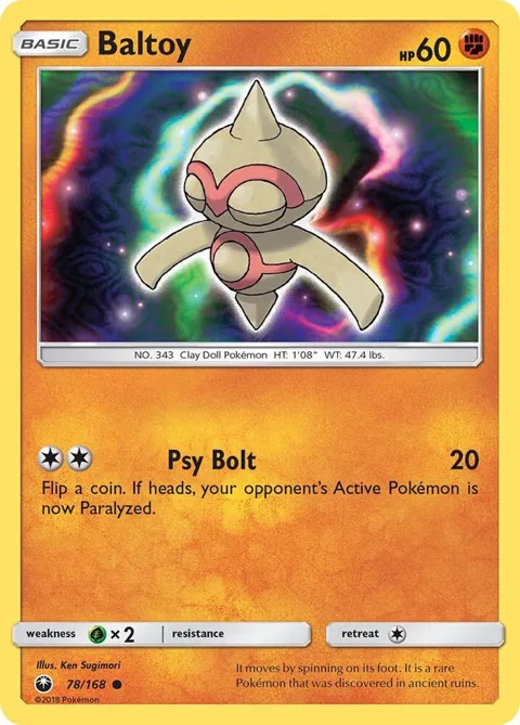 Baltoy #78/168 Pokémon card from SM - Celestial Storm