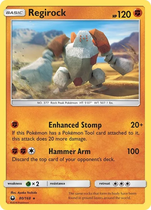 Regirock #80/168 Pokémon card from SM - Celestial Storm