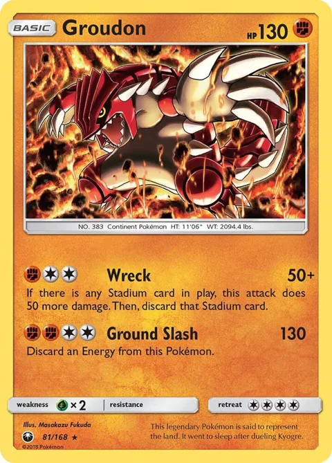 Groudon #81/168 Holofoil Pokémon card from SM - Celestial Storm