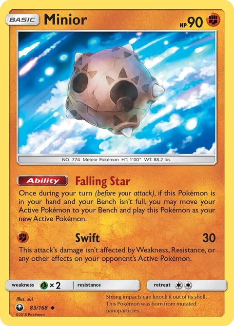 Minior #83/168 Pokémon card from SM - Celestial Storm