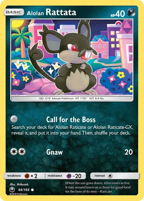 Alolan Rattata #84/168 Reverse Holofoil Pokémon card from SM - Celestial Storm