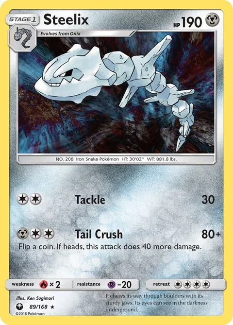 Steelix #89/168 Reverse Holofoil Pokémon card from SM - Celestial Storm