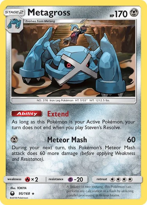 Metagross #95/168 Holofoil Pokémon card from SM - Celestial Storm
