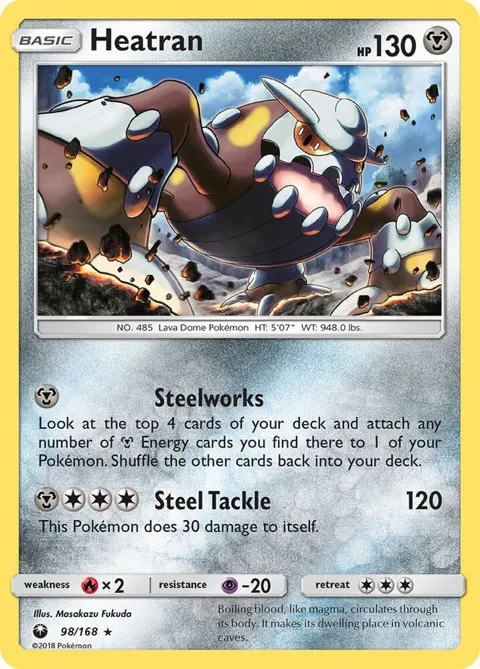 Heatran #98/168 Holofoil Pokémon card from SM - Celestial Storm