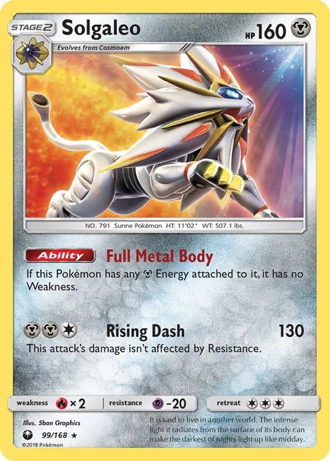 Solgaleo #99/168 Reverse Holofoil Pokémon card from SM - Celestial Storm