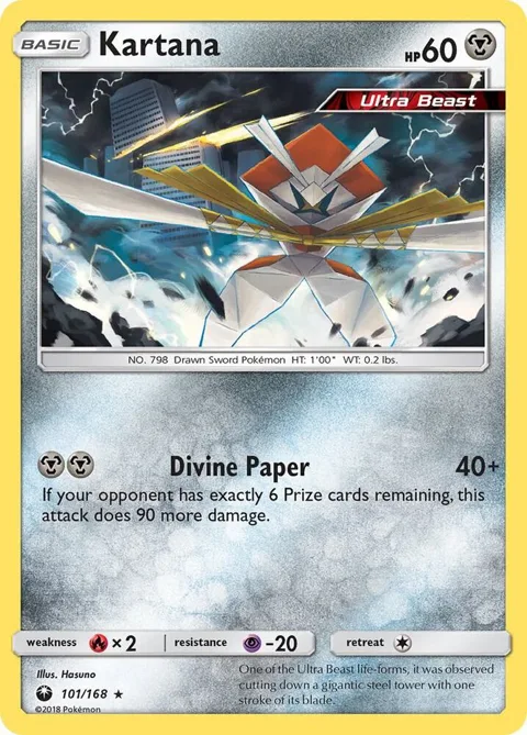 Kartana #101/168 Pokémon card from SM - Celestial Storm