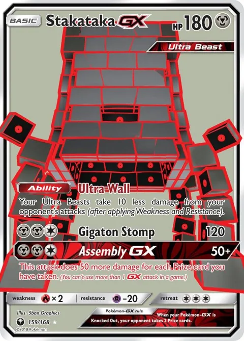 Stakataka GX Full Art #159/168 Holofoil Pokémon card from SM - Celestial Storm