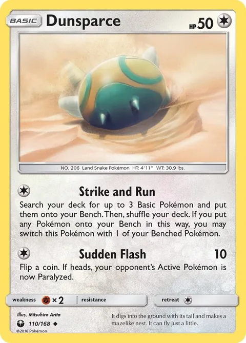 Dunsparce #110/168 Pokémon card from SM - Celestial Storm