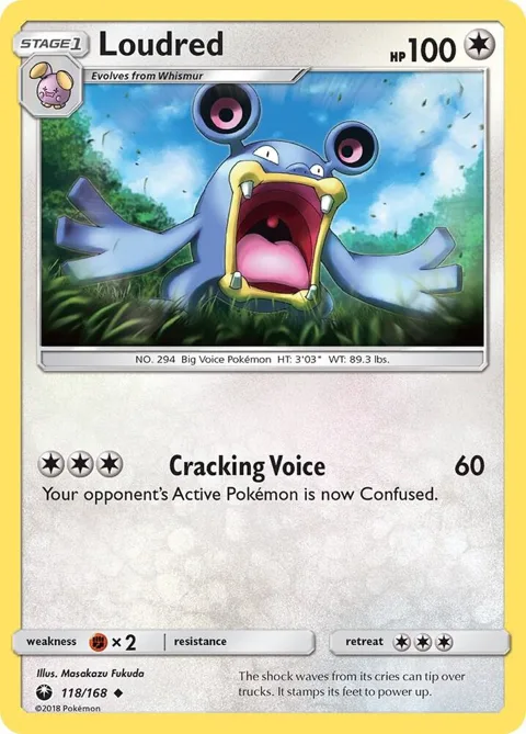 Loudred #118/168 Pokémon card from SM - Celestial Storm