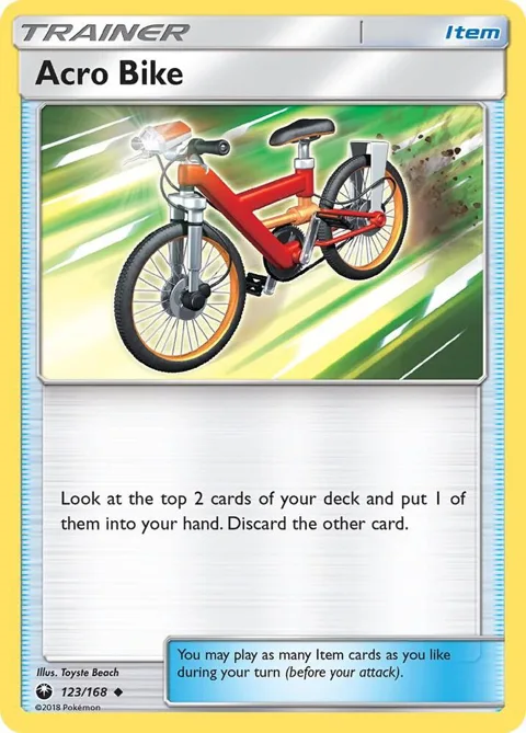 Acro Bike #123/168 Reverse Holofoil Pokémon card from SM - Celestial Storm