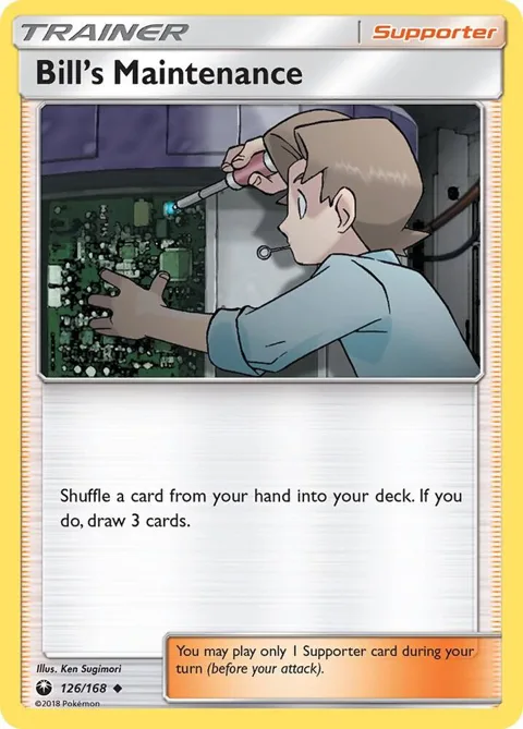 Bill's Maintenance #126/168 Pokémon card from SM - Celestial Storm