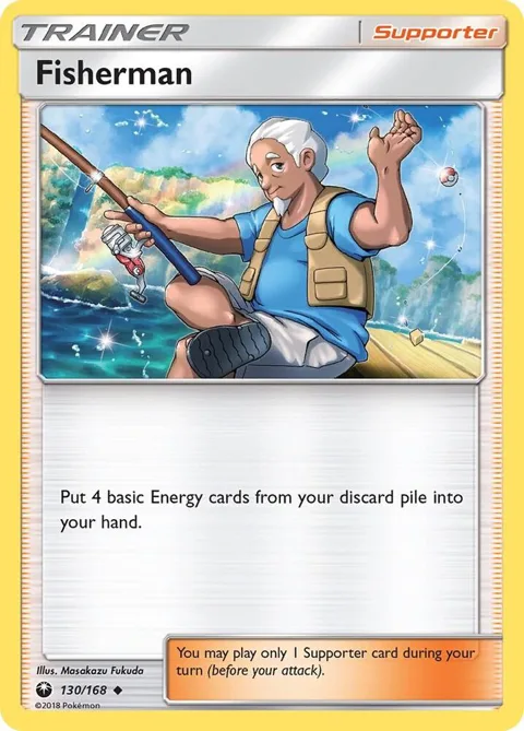Fisherman #130/168 Pokémon card from SM - Celestial Storm